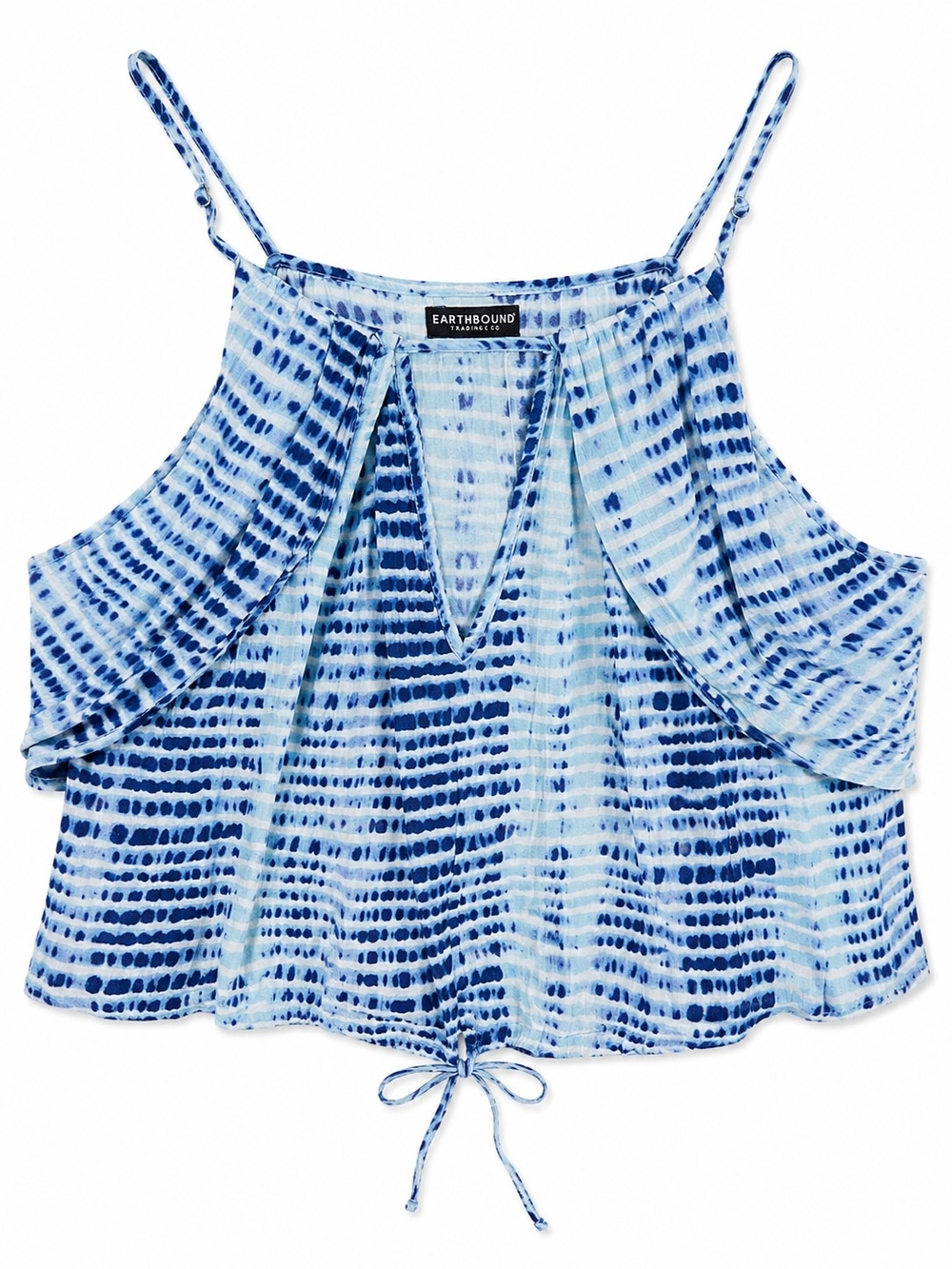 ✨️NWT 🌊 Earthbound Trading Co Blue Tie Dye Flowy Boho Tank Top